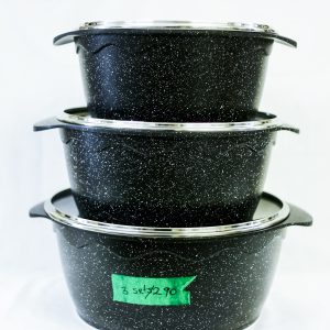 3 SET OF BLACK NON STICK POT