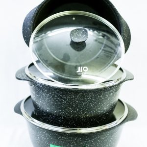 3 SET OF PURE GRADE ALUMINIUM WITH GRANITE DESIGN  NON STICK COOKWARE