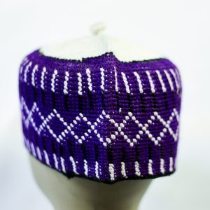 HAUSA MALE CAP (PURPLE AND WHITE)