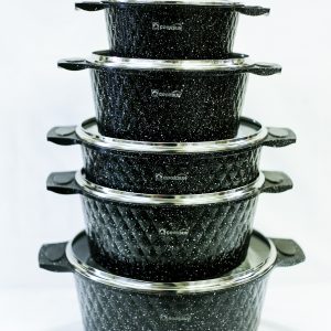 SET OF BLACK NON STICK POT
